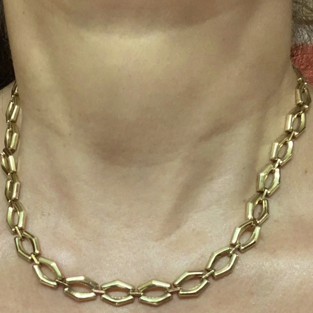 14kt ITALIAN YELLOW GOLD 16” CHOKER STYLE NECKLACE AND BRACELET SET - Picture 9 of 11